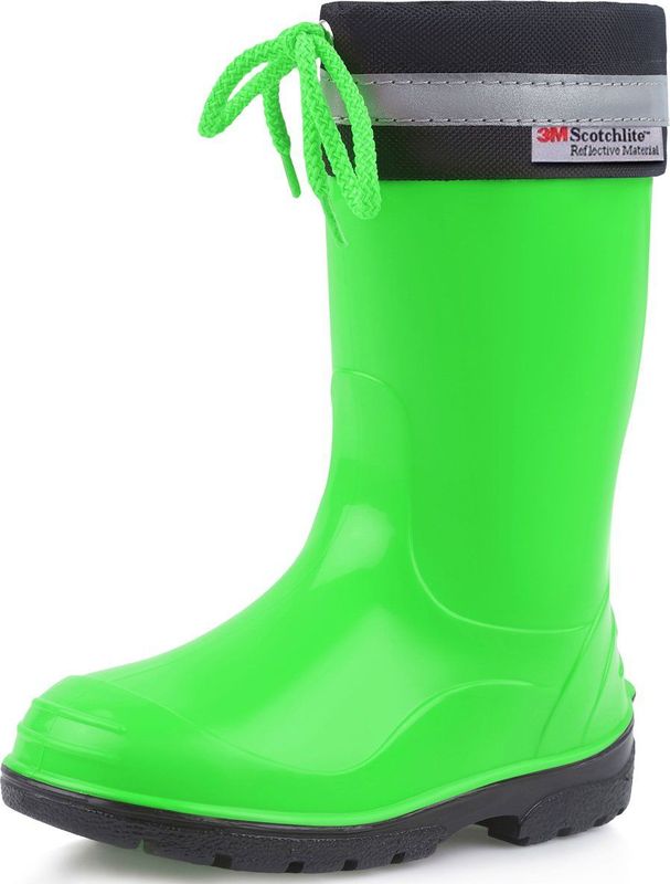 Ladeheid - LA-LMG-972-Kim - Kinder Regenlaarzen - Groenzwart - Hoog met Veters - Waterdicht