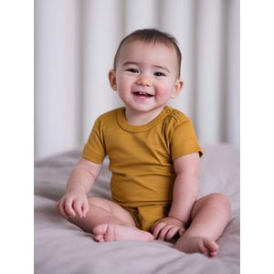 Wollen Romper korte mouw – Merinowol - Harvest Gold 86