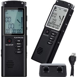 Digitale voicerecorder mp3-speler afluisteren 8GB gevoelige microfoonhoofdtelefoon