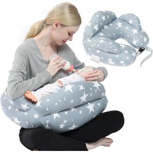 Borstvoedingskussen, XXL, zwangerschapskussen, voedingskussen voor baby's, zwangerschapskussen met binnenkussen en katoenen overtrek, zwangerschapskussen