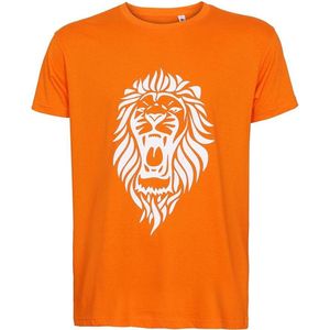 Oranje T-shirt Leeuw - Blanco - Nederlands Elftal - Katoen - Senior-XL