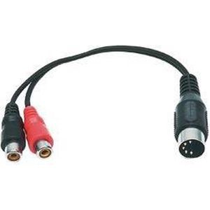 Audio / video kabel 5p DIN steker - 2x tulp kontra steker 0,20 m