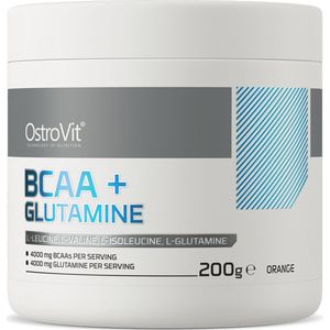 OstroVit - BCAA + Glutamine 200 g - orange - essentiële aminozuren: BCAA (L-leucine, L-isoleucine, L-valine) en L-glutamine