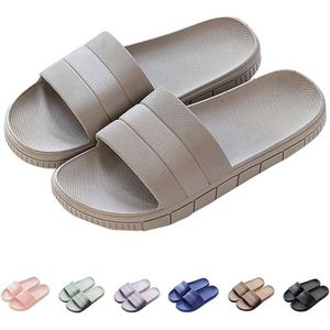 slippers, zomer, slide-slippers, badslippers, strand, indoor/outdoor, slipvast, unisex, effen, maat: 40/41 EU - grijs