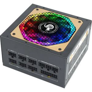 Julongfengbao - Voeding - Interne voeding - Voor gaming desktopcomputer PSU - ATX - 850W - Volledig modulair - RGB - 80Plus - Goud 20+4Pin - 12V - Grijs