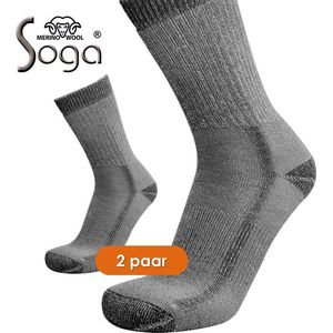 Eureka zachte merino wollen wandelsokken S7 - 2-Pack  - grijs - maat 35-38