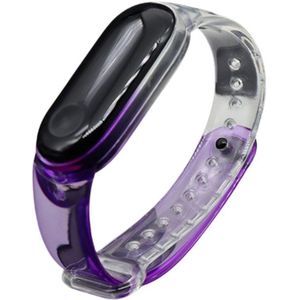 Horlogeband geschikt Voor  Mi Band 5/6 - Horloge Band - Polsband - Vervanging Bandjes - Transparant Paars