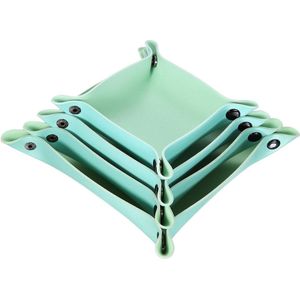 Provento - Opvouwbare PU-lederen opbergvakken voor sleutels, klok en sieraden - Set van 4 - Draagbare entreetafel