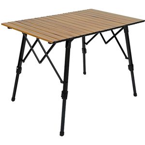 Campingtafel - Inklapbaar - Verstelbaar - Kampeertafel - Picknicktafel - Vouwtafel - Klaptafel - Voor outdoor - 90 x 60 x 43 cm - Hout