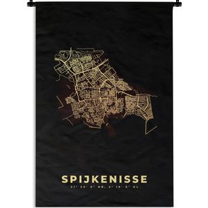 Wandkleed - Wanddoek - Plattegrond - Kaart - Stadskaart - Spijkenisse - 60x90 cm - Wandtapijt