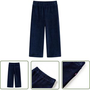 vidaXL Jongen - Kinderbroek - Kinderbroek 128 ribfluweel marineblauw - Meisjes - Blauwe Jeans - Ribfluweel