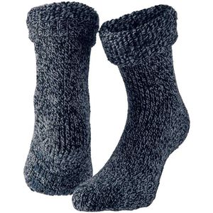 Apollo huissokken/slofsokken - Anti-slip - schapenwol - volwassenen - donkerblauw - warme wintersokken 43-46