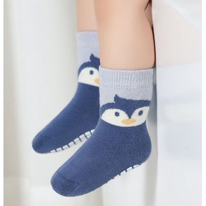 2 paar antislipsokken voor peuters, schattige babysokken met antislipsokken in het midden van de tube, katoenen sokken met een pasgeboren cartoon, ademende sokken voor kinderen, geschikt voor babyjongens en -meisjes-M (1-3 jaar oud)