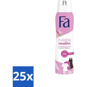 Fa - Deodorant Spray - Invisible Sensitive - Anti-transpirant & Perspirant - 150 ml - Bulkverpakking - 25 stuks