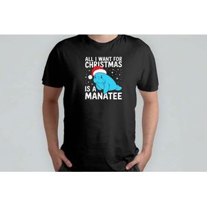 All i want for Chirstmas is a Manatee - T Shirt - Manatee - ManateeLove - SaveTheManatees - SeaCow - Zeekoe - ManateeLiefde - ZeeReus - Dierenliefde