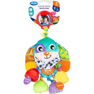 Playgro Activity Friend Doofy Dog - Hangspeeltje - Baby Speelgoed - Kinderwagenspeeltje - Rammelaar - Kinderwagenaccessoire - Buggyaccessoire - Educatief Speelgoed - Knuffeldier