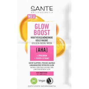 Sante Naturkosmetik Glow Boost Gouden Gezichtsmasker | 2x4ml - Met AHA, Hyaluron & Algenextract