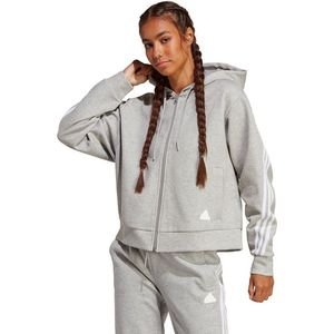 Adidas sportswear Fi 3S Sweatshirt Met Volledige Rits Medium Grey Heather - S - Dames