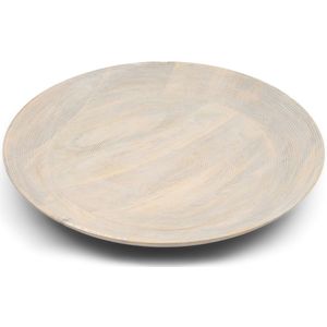 Riviera Maison Serveerschaal rond Naturel - Bangli Schaal, Decoratieschaal - Hout - (ØxH) 50.5x7