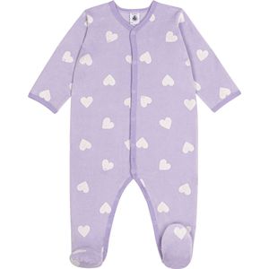 Petit Bateau Fluwelen babypyjama met hartjesprint