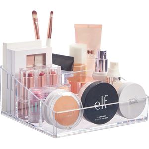 Duurzaam&Mi - Cosmetica organizer - transparant - organizer voor nagellak - cosmetica - huidverzorgingsproducten - organizer - 4 vakken - compact - make-up - parfum - kwasten - accessoires