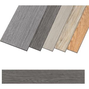 PVC laminaat zelfklevend set (18 Stuks, 2,51m²) Waterdicht & Anti - Ritsel voor Keuken, Woonkamer en Balkon, Donkergrijze eik