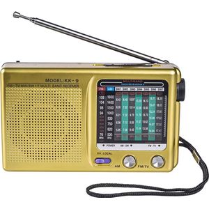Baijiali - Draagbare Mini Pocket Radio AM/FM op batterijen - Goud