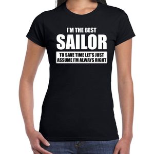 I'm the best sailor - always right t-shirt zwart dames - Cadeau verjaardag matroos - kado matrozen XS