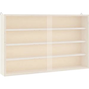vidaXL - Houten - verzamelvitrine - met - deuren - 60x8,5x37 - cm