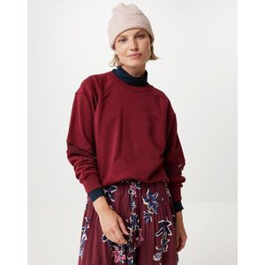 Mexx Sweat With Lace Details At Sleeves Dark Red - Maat S