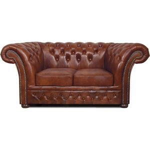 Chesterfield Bank Winfield Basic Leer | 2-zits | Cloudy Oud Bruin | 2 tot 4 weken levertijd