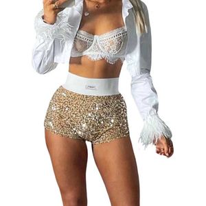 Hoge taille mini short vrouwen - Glitter and glamour - Broekje - Feest - Mode