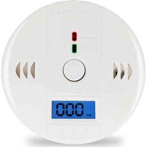 1 stuk Koolmonoxidedetector - Koolmonoxidedetector op batterijen - Koolmonoxidealarm met koolmonoxidesensor - LCD-scherm en hoorbaar alarm - voor keuken, kelder, reizen, huis, kantoor, huis, slaapkamer, woonkamer, auto - Wit