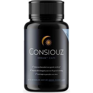Consiouz Dreamcaps® - Met Melatonine - Valeriaan - Magnesium Bisglycinaat - Slaap Supplement - Slaappillen - 100% Natuurlijk Slaapmiddel - Beter Slapen