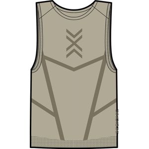 X-BIONIC Heren Xceed Run Tank Top - Performance hardlooptop met HygroDiffuser & VectorSphere technologie - Thermoregulatie & vochtafvoer voor maximaal comfort - zand/donker zand, S