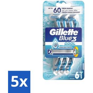 Gillette - Blue 3 Cool - Wegwerpscheermesjes - Comfort Fresh - 6 Scheermesjes - Bulkverpakking - 5 stuks