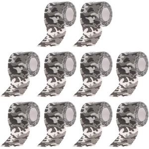 10 Rolls Zelfklevende Camouflage Bandage - Buiten Camouflage Bandage - Elastische Stealth Camouflage Tape - Camo Wrap Tape - Camouflage Tapes Zwart Wit 4.5mx5cm