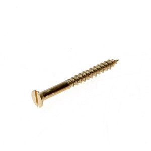 Houtschroef platverzonken kop zaagsnede messing 5 x 30mm