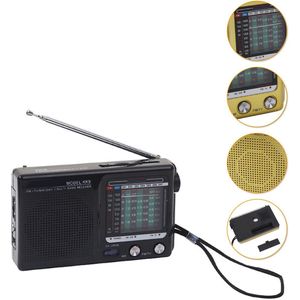 Colorful Sun® Multiband Radio – FM/AM/SW1-7 Wereldontvanger – Draagbare Radio met Telescoopantenne & 3V Externe Voedingsoptie – Werkt op 2x AA Batterijen – Voor Noodgevallen, Reizen & Outdoor – Zwart