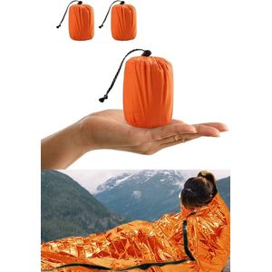 Thermische Nooddeken, slaapzak \ Premium Reddingsdeke | Survival Whistle Ultralight Cold Protection / Noodslaapzakken - emergency foil blanket, emergency sleeping bag - Pack of 2 - 91cm x 213cm