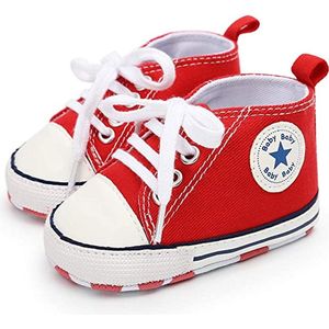 Baby Schoenen - Pasgeboren Babyschoenen - Eerste Baby Schoentjes 12-18 maanden -Schoenmaat 20-21 - Baby slofjes 13cm - Rood