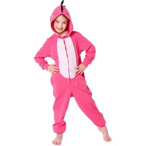 Ladeheid Kinderen Pyjama - Overal slapen - Lange mouwen - Lange broek - Katoen - LA-LA40-232-PJ - Donkerroze Dino - 110-116