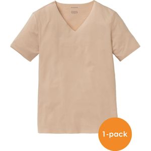 SCHIESSER Laser Cut T-shirt (1-pack) - naadloos met diepe V-hals - beige -  Maat: M