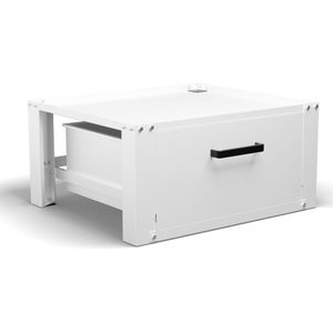 Bodo® - Wasmachine Verhoger - Wasmachine Verhoger Met Opberglade - Wasmachine opbouwmeubel - Wasmachine Sokkel - Universeel - Wit