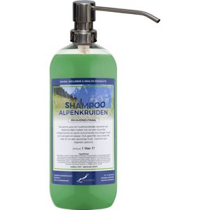 Shampoo Alpenkruiden - 1 liter (transparant) met zilveren pomp - Haarverzorging