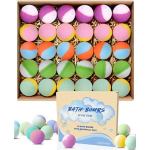 Five Stars® Bruisballen - 30 Stuks - 5 Verschillende Geuren - Voor In Bad - Etherische Oliën - Aromatherapie - Badballen - Badparels - Kind