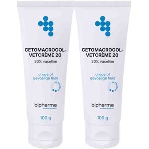 Bipharma - Cetomacrogol-vetcreme 20% - Tube - 2 x 100 gr - Voordeelverpakking