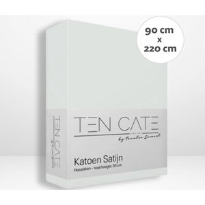 Ten Cate Hoeslaken - Hoeslaken 90x220 - Katoensatijn - Hoeslakens - Geschikt voor boxspring en matras - Hoekhoogte 35cm - Elastiek Rondom - Strijkvrij - Naturel