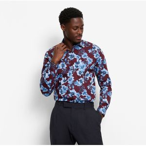 OLYMP Level Five Overhemd, body fit, New York Kent, Bordeauxrood