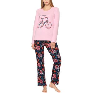 Merry Style Dames Pyjama - Lange mouwen - Lange broek - Katoen - MS-MS10-169-PJ - Licht Roze/Bloemen2 - S